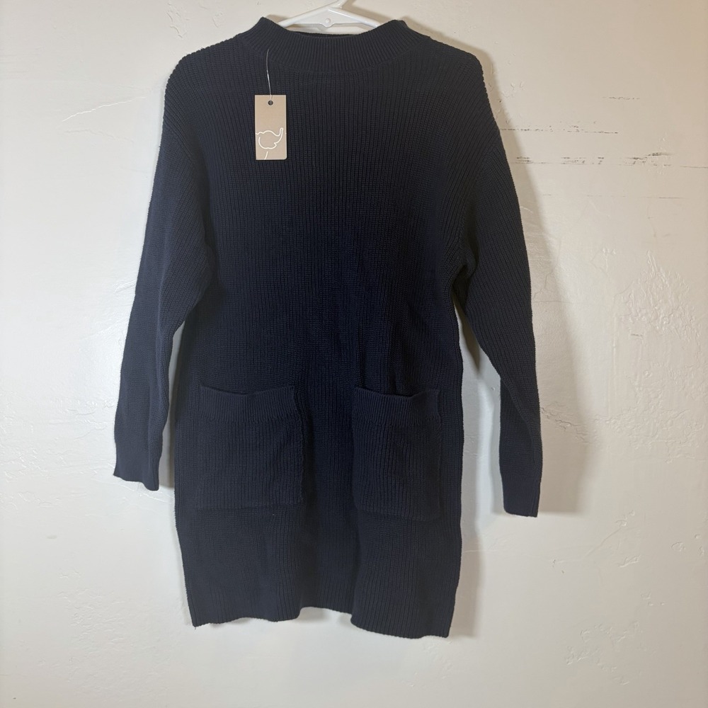 New- M+A by Monica + Andy Toddler Girl 4T Organic Cotton Knit Dress Navy Pockets